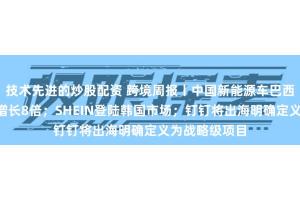 技术先进的炒股配资 跨境周报丨中国新能源车巴西销量前4个月增长8倍；SHEIN登陆韩国市场；钉钉将出海明确定义为战略级项目