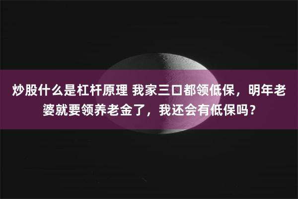 炒股什么是杠杆原理 我家三口都领低保，明年老婆就要领养老金了，我还会有低保吗？