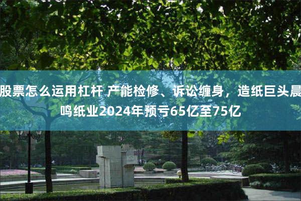 股票怎么运用杠杆 产能检修、诉讼缠身，造纸巨头晨鸣纸业2024年预亏65亿至75亿